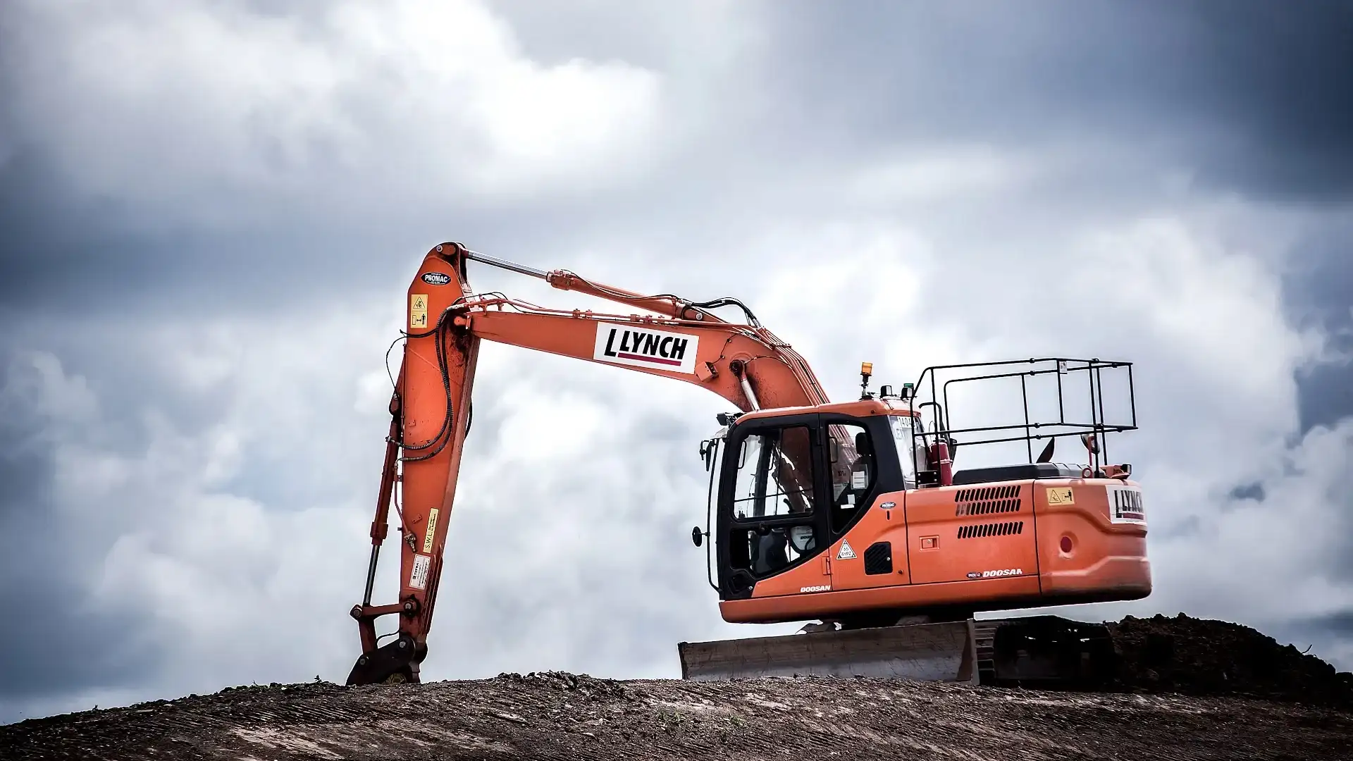 Excavator preparing a building site